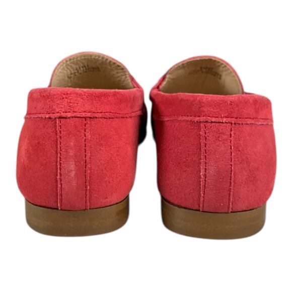 J.Crew Women’s Made in Italy Red Suede Leather Loafers Size 8 Preppy Casual Chic - Picture 2 of 10